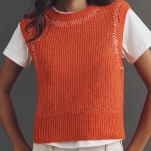 Anthropologie Pilcro Red Knit Sleeveless Twofer vest/tshirt